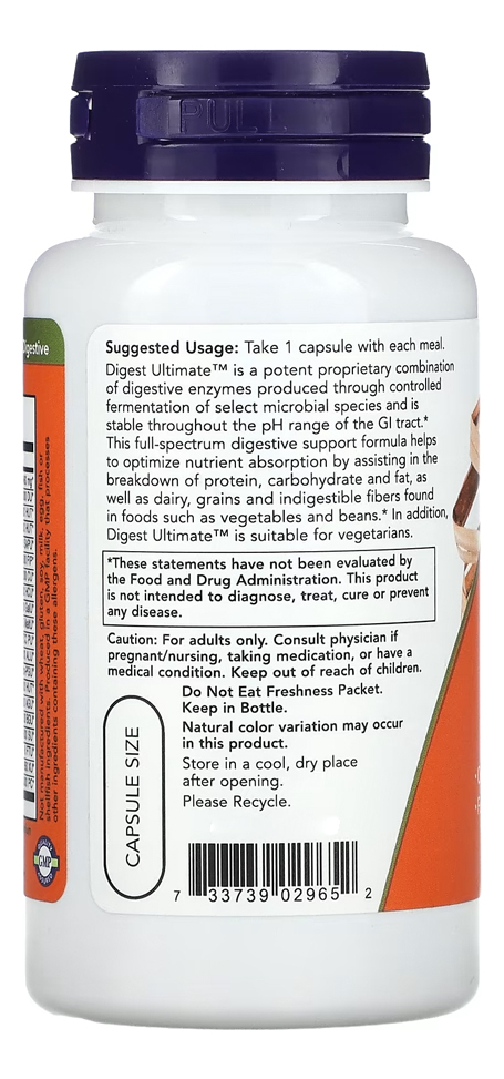 Digest Ultimate 60 Cápsulas Produto Importado 2un Now Foods - Imagem 4