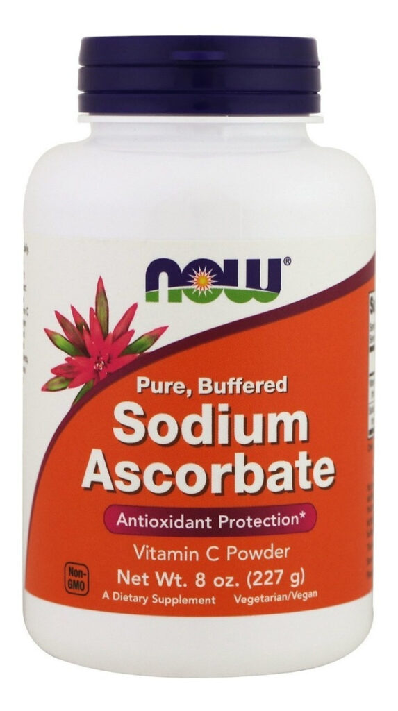 Sodium Ascorbate 227g (vit C) Antioxidante Now Foods Imp Usa
