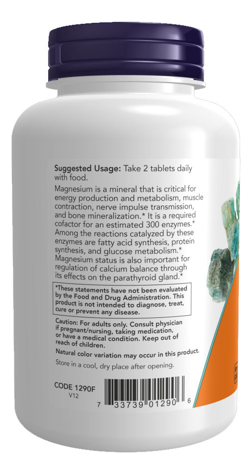 Citrato De Magnésio 200mg Now Foods 250 Tab Importado - Imagem 3