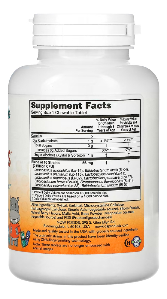 Berrydophilus Kids 120 Past Importado 5un Now Foods - Imagem 4