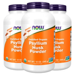 Pó Casca Psyllium 340g Orgânico Importado 3un Now Foods