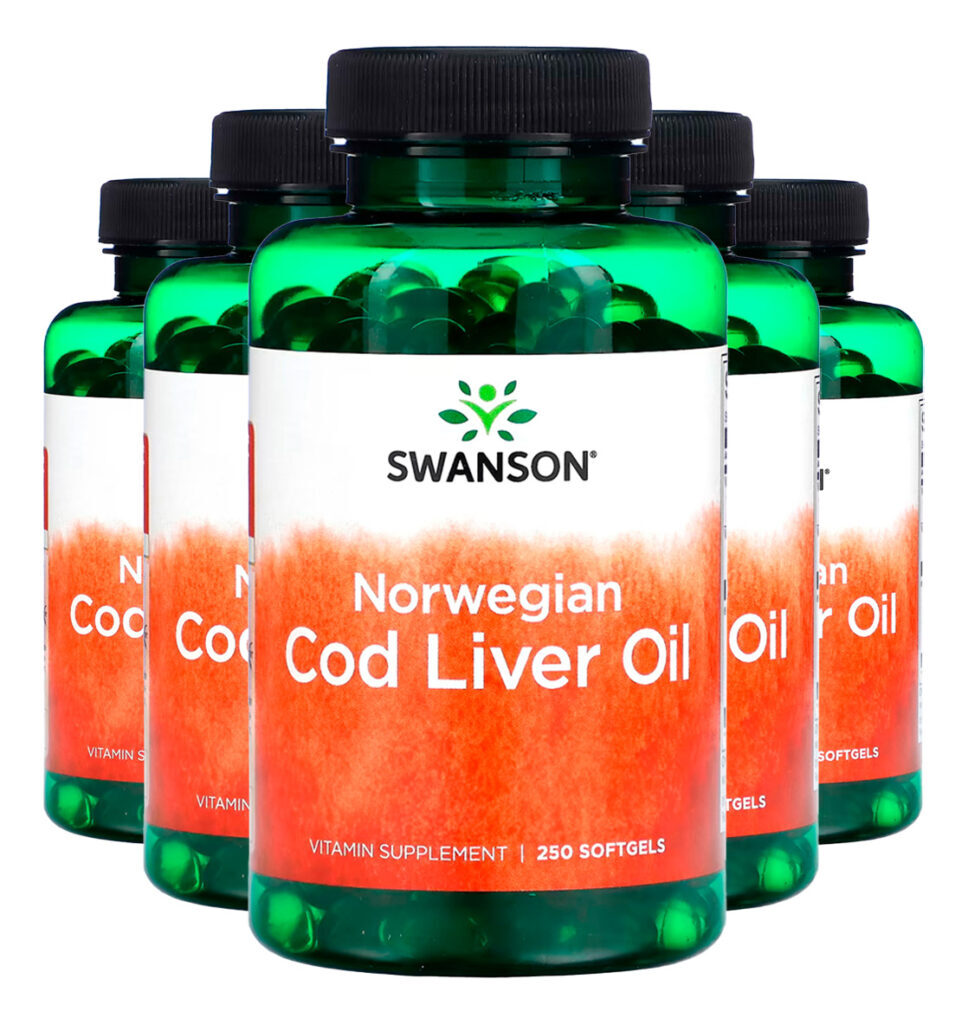 Óleo De Fígado Bacalhau 350mg Swanson 250 Soft Importado 5un