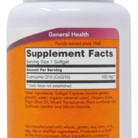 Now Foods Coenzima Coq10 100mg 50 Softgels 5un - Imagem 4