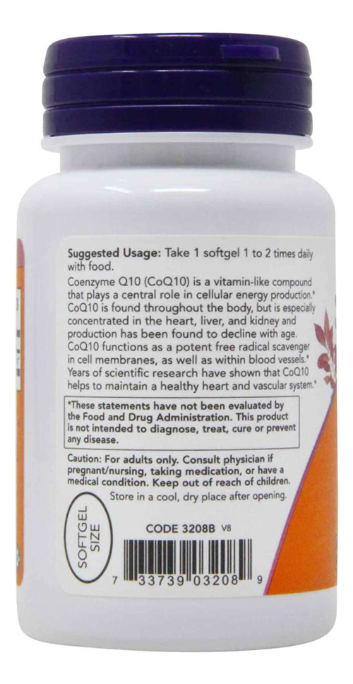 Now Foods Coenzima Coq10 100mg 50 Softgels / No Brasil 4un - Imagem 5
