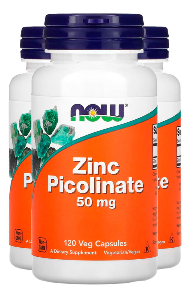Picolinato De Zinco 50 Mg Now Foods 30 Cáps Importado 3un