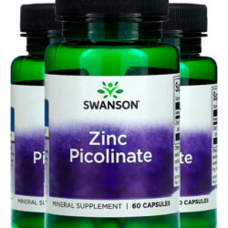 Picolinato De Zinco 22mg Swanson 60 Caps Importado 3un
