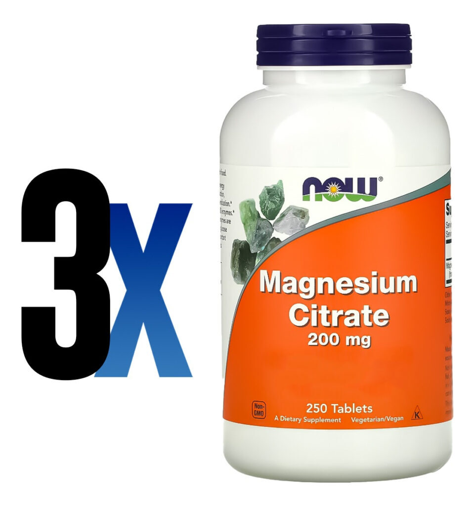 Citrato De Magnésio 200mg 250 Tab Importado 3un Now Foods - Imagem 2