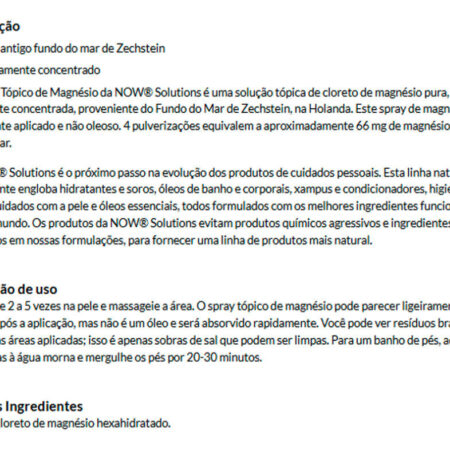 Spray Topical De Magnésio Now Foods 237ml Importado - Imagem 4