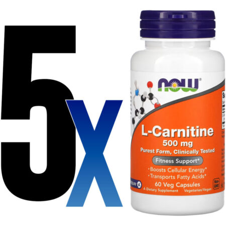 L Carnitina Now Foods 500mg 60veg Capsulas 5un - Imagem 2