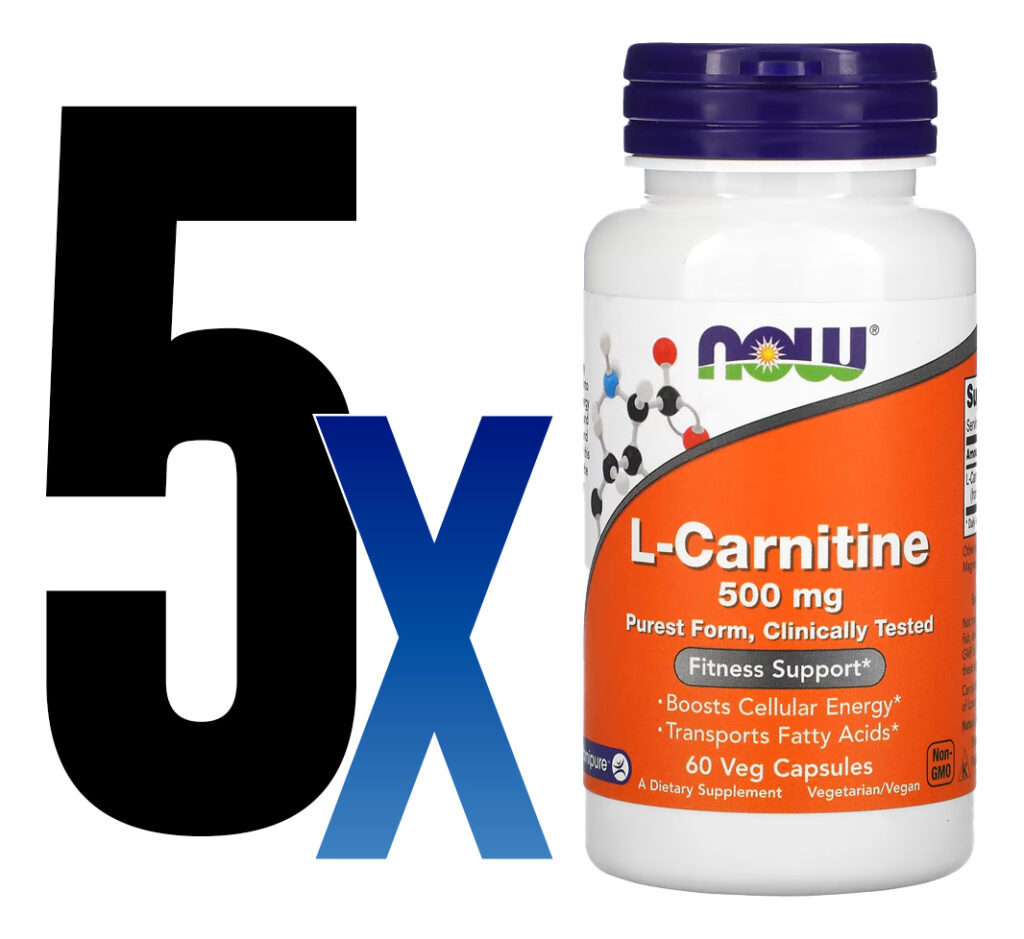 L Carnitina Now Foods 500mg 60veg Capsulas 5un - Imagem 2