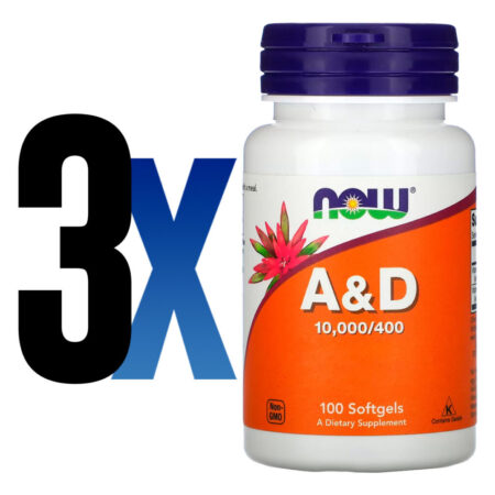 Vitamina A E D Now Foods 10000/10mcg 100 Soft Importado 3un - Imagem 2