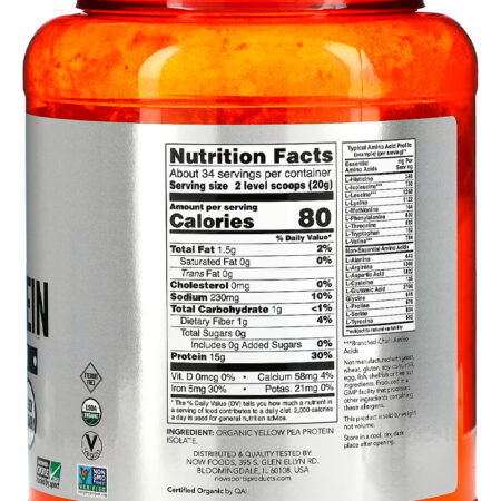 Proteína Ervilha Pó Now Foods 680g + Porta Cápsulas - Imagem 3
