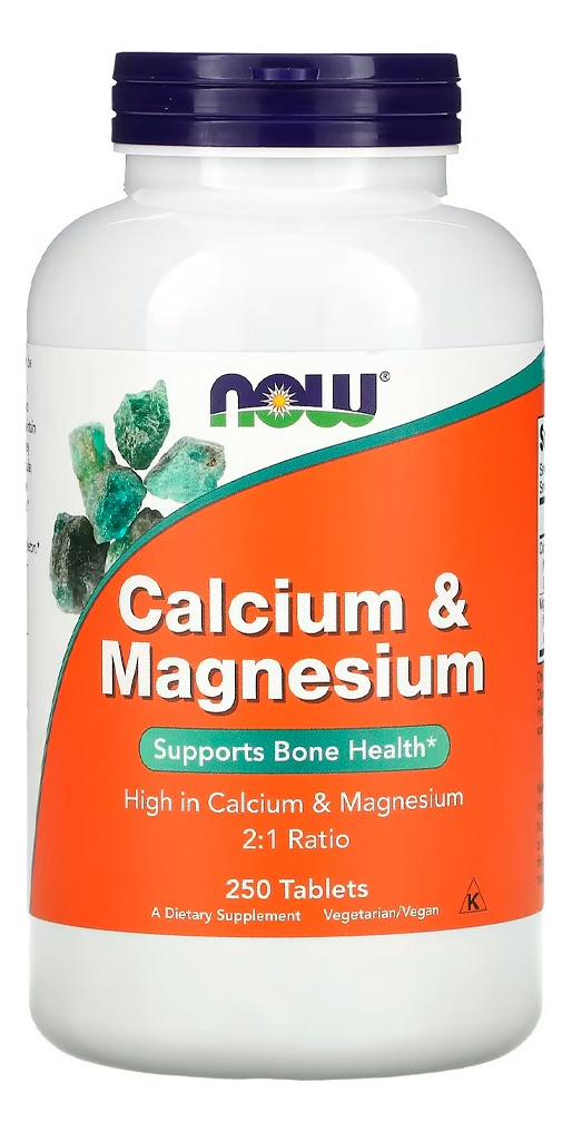 Cálcio E Magnésio 500/250mg Now Foods 250 Tabs Importado