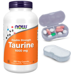 Taurina 1000mg Now Foods 250 Caps + Porta Cápsulas