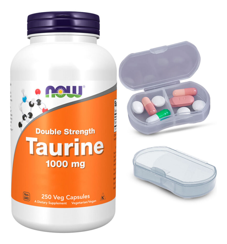 Taurina 1000mg Now Foods 250 Caps + Porta Cápsulas