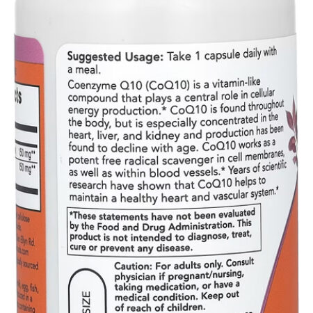 Coenzima Coq10 150mg Now Foods 100 Cápsulas Importado 3un - Imagem 4