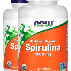 Spirulina 1000 Dupla Força 120 Tabls Importado 2un Now Foods