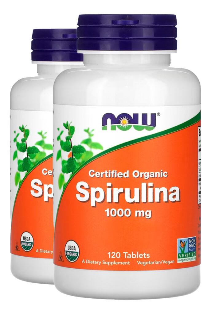 Spirulina 1000 Dupla Força 120 Tabls Importado 2un Now Foods