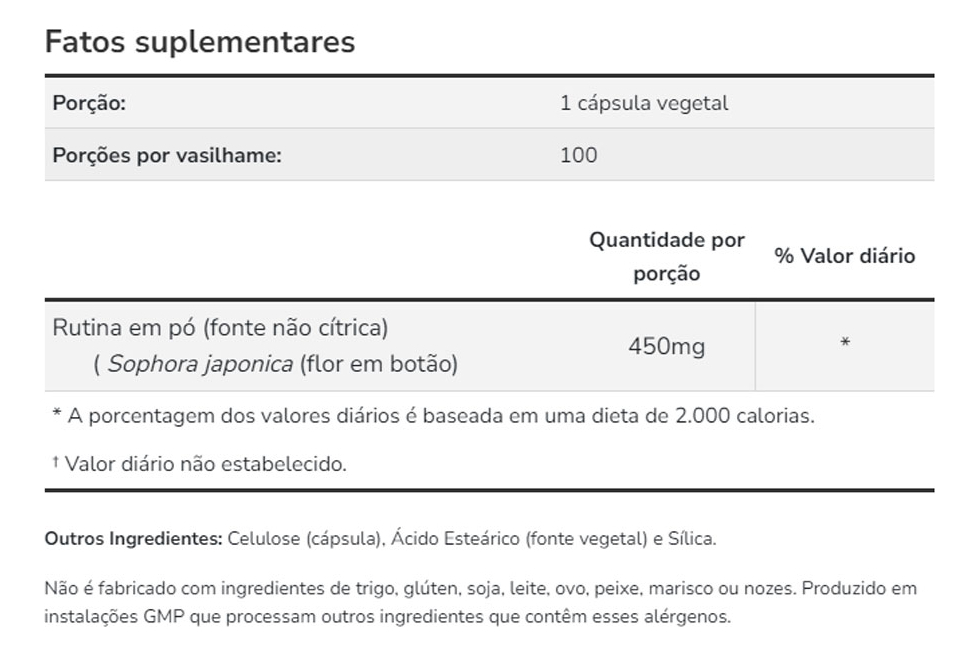 Rutina 450mg Now Foods Ritin 100cáps Importado 4un - Imagem 5