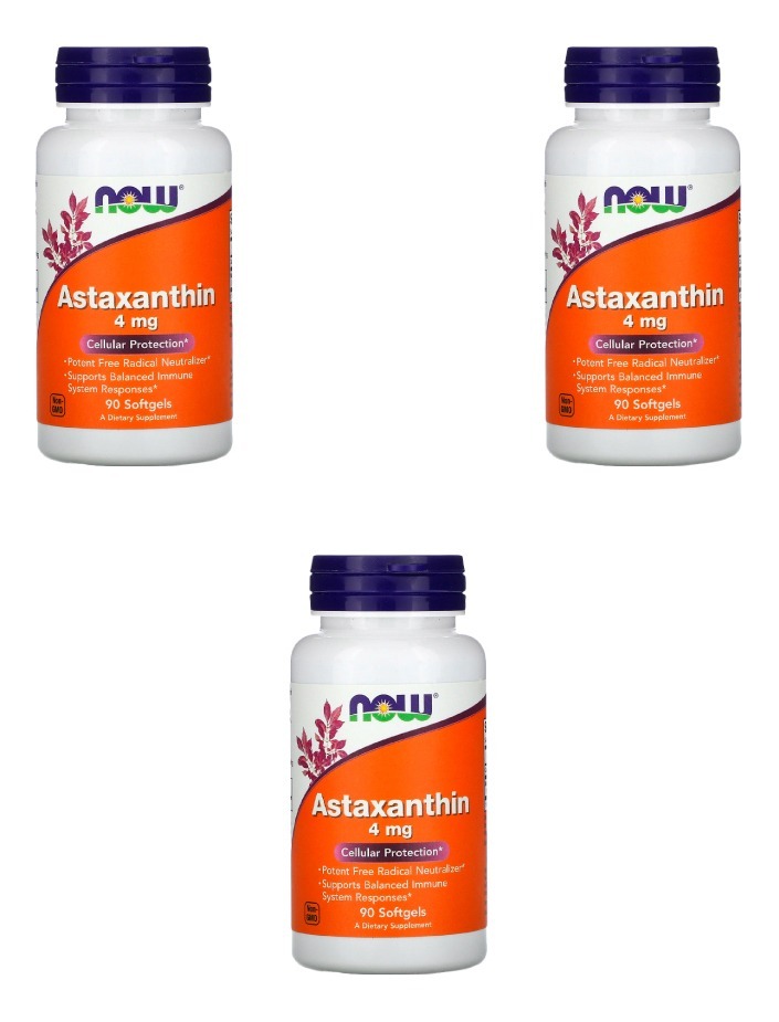 Astaxantina 4mg Now Foods 90softgels 3un