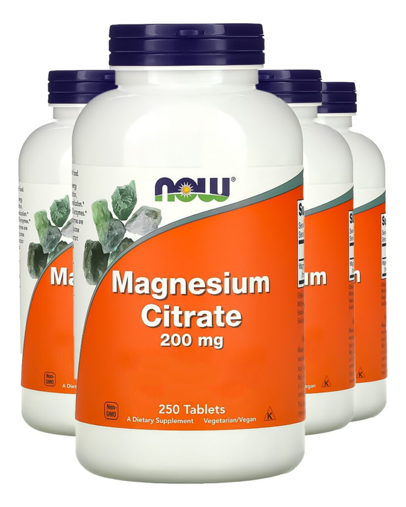 Citrato De Magnésio 200mg 250 Tab Importado 4un Now Foods