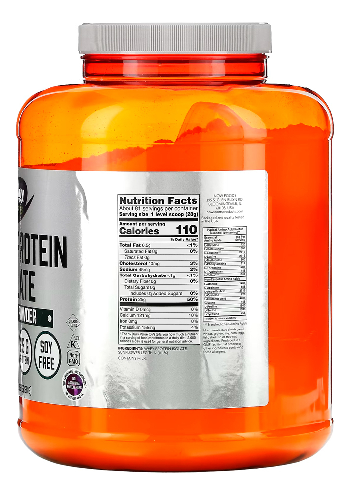 Whey Protein Isolado Now Foods 2268g + Porta Cápsula - Imagem 3