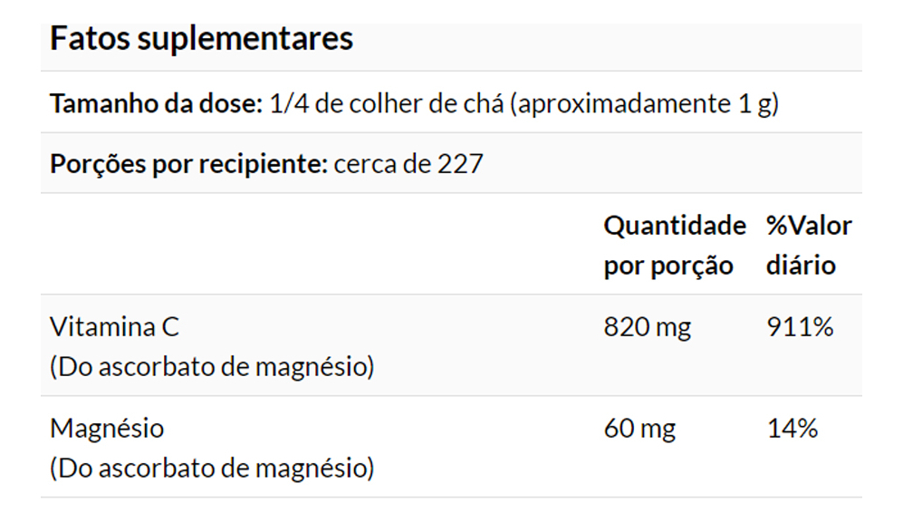 Ascorbato Magnésio Pó + Vit C 227g Importado 3un Now Foods - Imagem 5