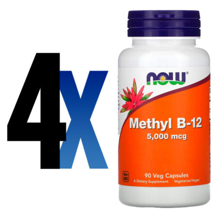 Metil B-12 5.000mcg Now Foods 90 Veg Cáps Importado 4un - Imagem 2