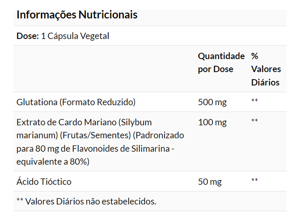 Glutationa 500mg Glutathione 60 Veg Cáps Importado - Imagem 2
