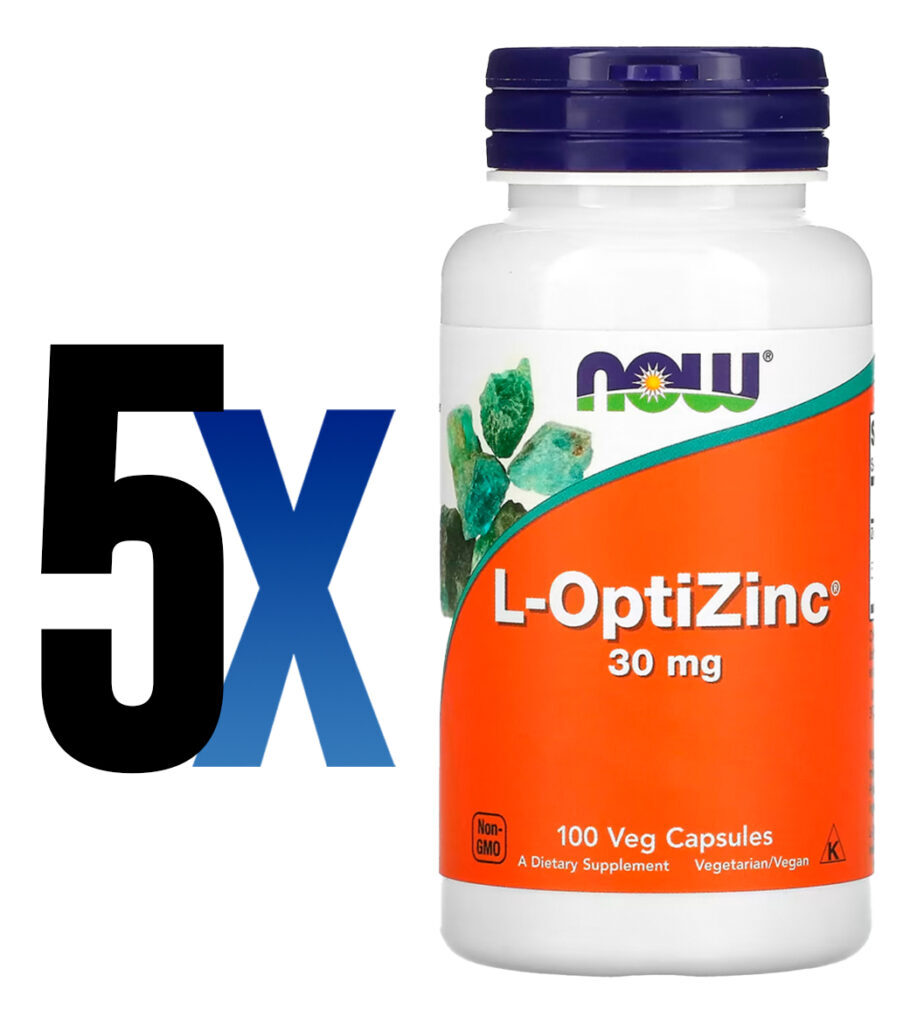 L-optizinc 30mg 100 Veg Cápsulas Importado 5un Now Foods - Imagem 2