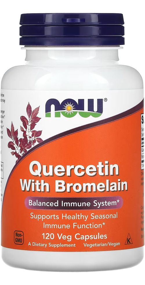 Quercetina 800mg Now Foods Quercetin E Bromelaína 120veg Cap