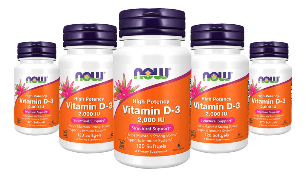 Vitamina D3 2000 Iu Alta Potência Now Foods 120softgls 5un Sabor Sem Sabor