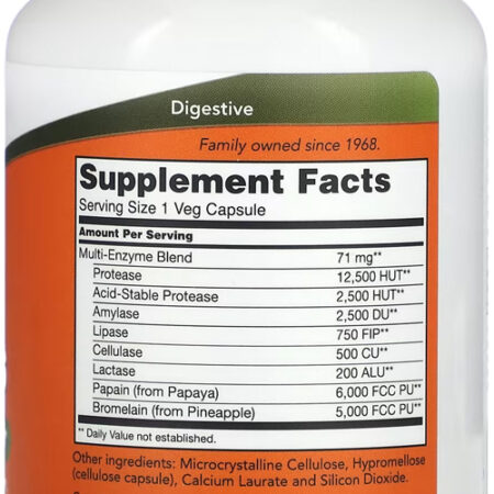 Enzimas Digestivas Now Foods Plant Enzymes 120 Veg Caps 4un - Imagem 4