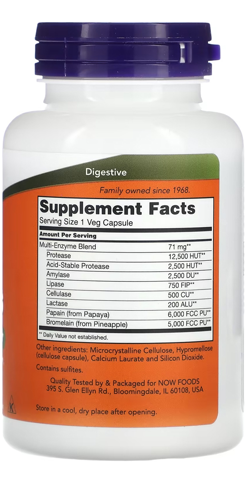 Enzimas Digestivas Now Foods Plant Enzymes 120 Veg Caps 4un - Imagem 4