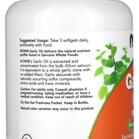 Óleo De Alho 1500mg Now Foods Now Foods Garlic Oil 250solftg - Imagem 3