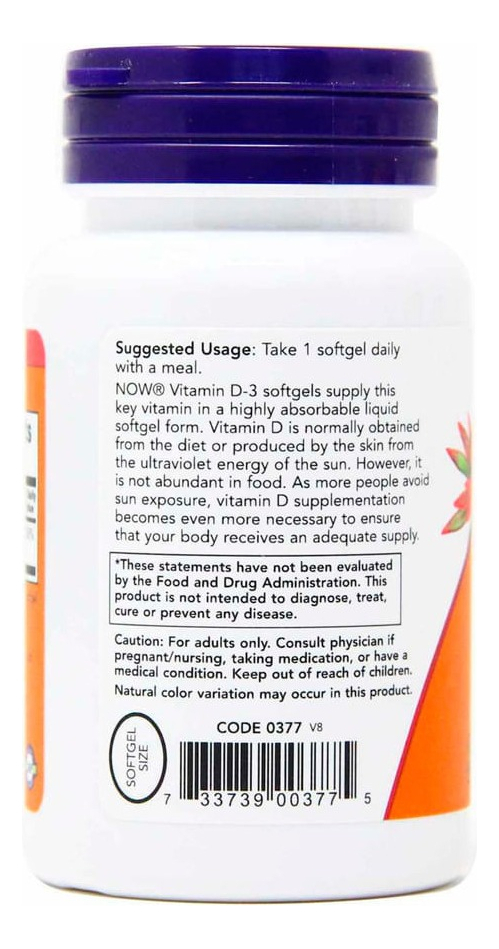 Vitamina D-3 2.000iu Now 240 Softgels - Imagem 3