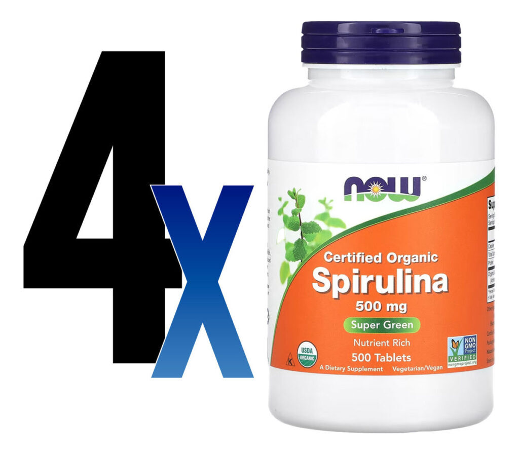 Spirulina Orgânica 500mg Now Foods 500 Tablets 4un - Imagem 2