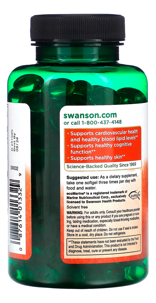 Óleo De Fígado Bacalhau 350mg Swanson 250 Soft Importado 5un - Imagem 3