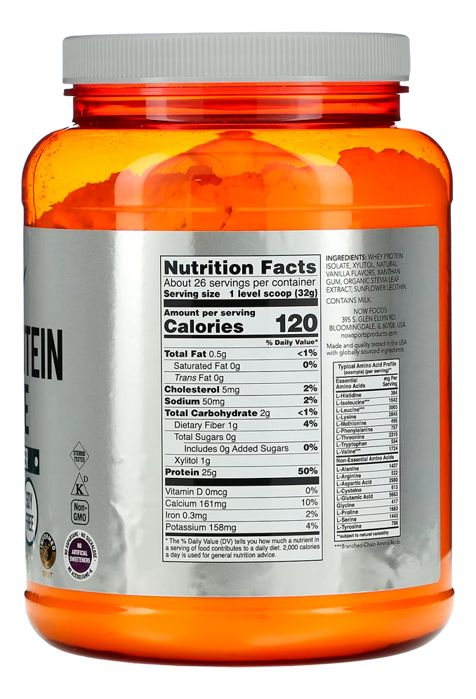 Whey Protein Pó 816 G Sabor Baunilha Importado 3un Now Foods - Imagem 4