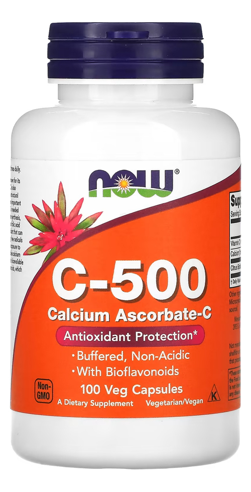 Vitamina C-500 Cálcio Ascorbato-c Now Foods 100 Veg Cap