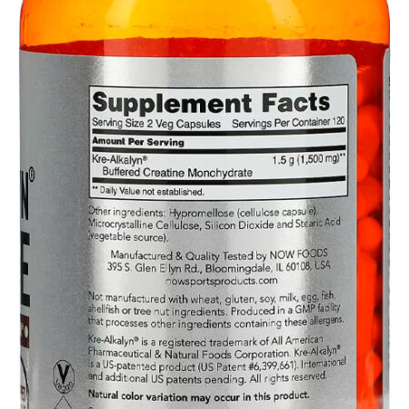 Creatina Kre-alkalyn 750mg Now Foods 240cáps Importado 3un - Imagem 4
