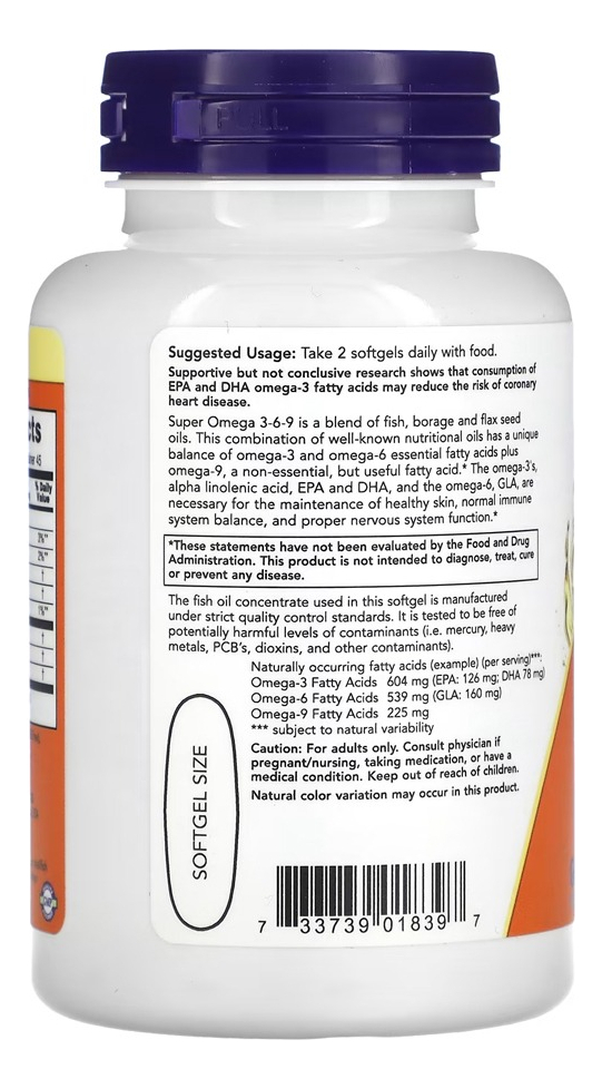 Super Ômega 3-6-9 1200mg 90 Cáps Sof Importado 2un Now Foods - Imagem 4