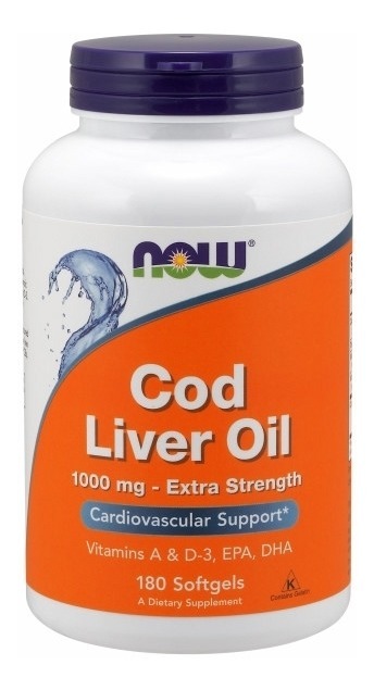Óleo De Fígado De Bacalhau 1000mg 180 Cps - Now Foods Eua