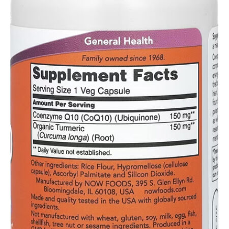Coenzima Coq10 150mg Now Foods 100 Cápsulas Importado 5un - Imagem 3
