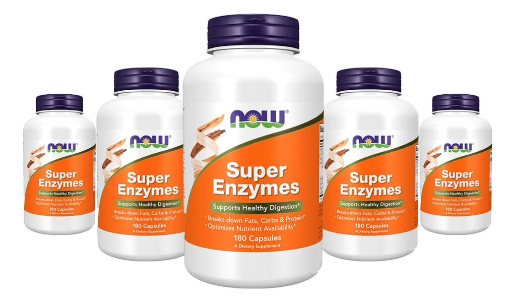 Super Enzimas Digestivas Now Foods Super Enzyme 180caps 5un Sabor Sem Sabor