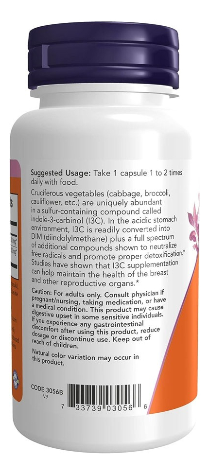 Indole-3-carbinol Now Foods I3c 200mg 60cáp + Porta Cápsulas - Imagem 3