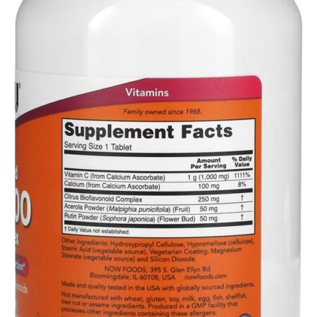 Complexo Vitamina C 1000mg 180 Tabls Importado 4un Now Foods - Imagem 3