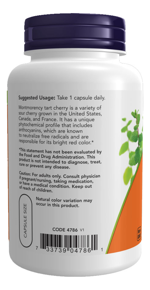 Cereja Azeda 500mg Now Foods Tart Cherry 90cáp Importado - Imagem 3