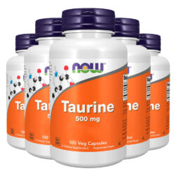 Taurina Taurine 500mg 100 Cápsulas Importado 5un Now Foods