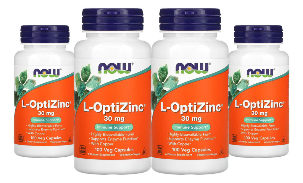 Now Foods L-optizinc 30mg 100 Veg Caps 4un